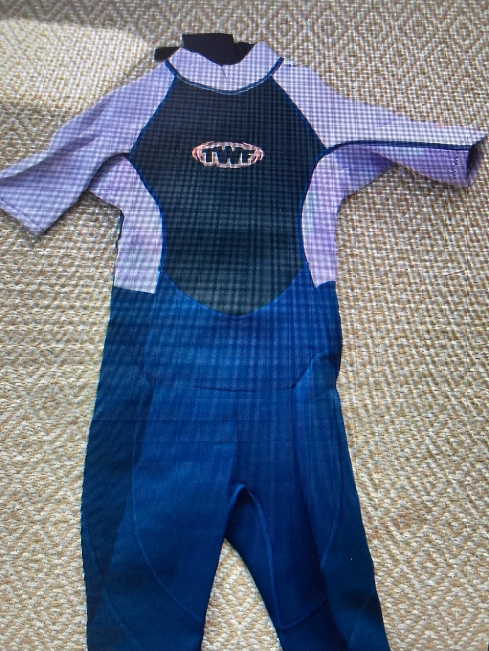 TWF Short-Sleeve Full Wetsuit - Purple & Navy